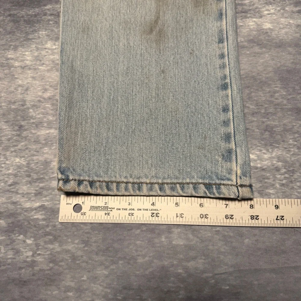Vintage Levi's 505 Regular Fit Mens Light Wash Distressed Denim Jeans Size 34x30